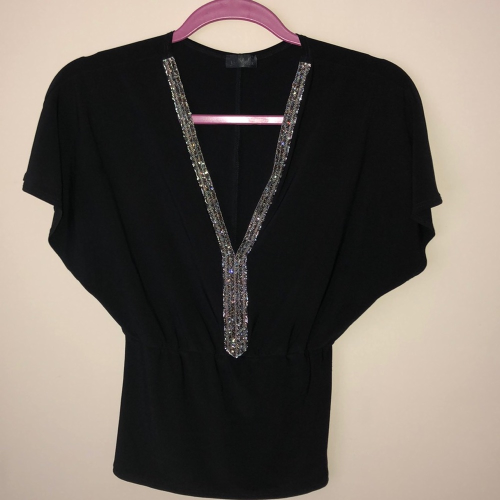 Black Rhinestone Top